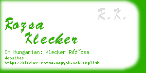 rozsa klecker business card